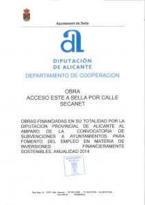 Obra acceso este a Sella por calle Secanet